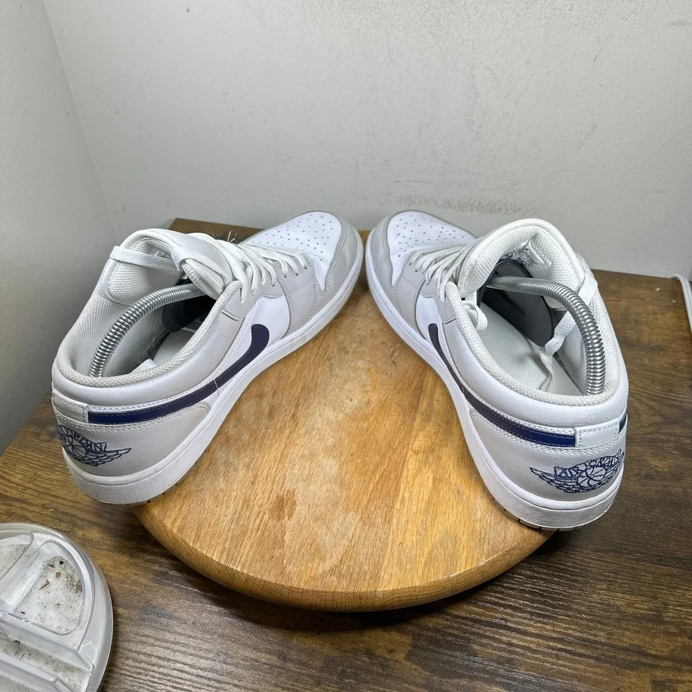 Nike Air Jordan 1 Georgetown White Midnight Navy Gum 553558-146 Mens Size 11.5